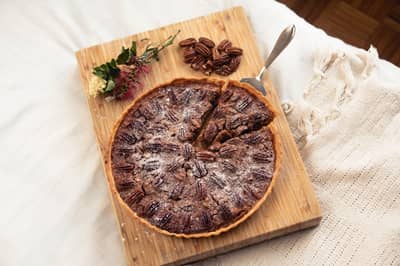 A crisp, golden tart shell baked until set