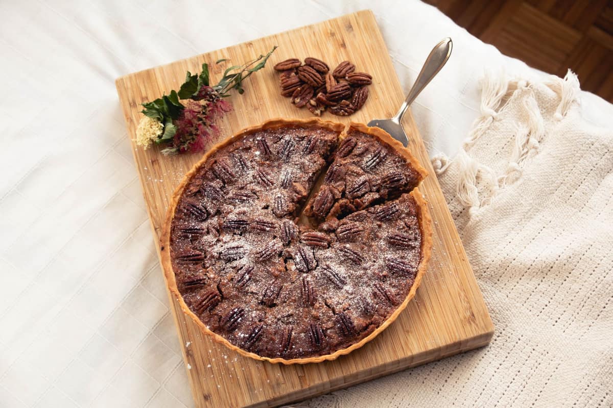 A crisp, golden tart shell baked until set