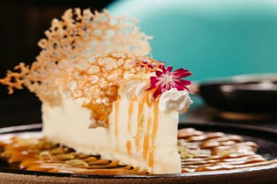 Golden strands of pulled sugar shaped into a nest